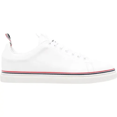 Weiße Low-Top-Pebble-Grain-Sneaker , Herren, Größe: 41 1/2 EU - Thom Browne - Modalova