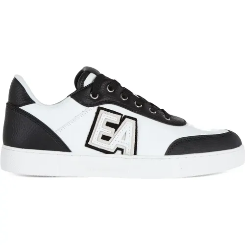 Leather Sneakers with Logo Patch , female, Sizes: 6 UK, 5 UK - Emporio Armani - Modalova