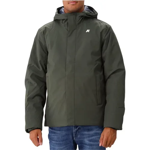 Grüne Twill Marmot Jacke mit Farbigen Details , Herren, Größe: S - K-way - Modalova