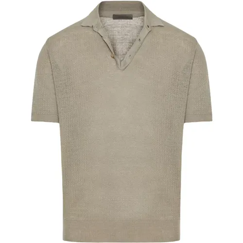 Linen polo shirt , male, Sizes: L, XL, 3XL - Corneliani - Modalova