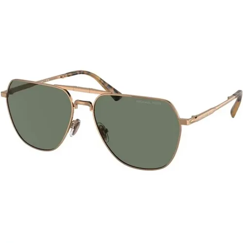 Gold Frame Green Lens Sunglasses , unisex, Sizes: 59 MM - Michael Kors - Modalova