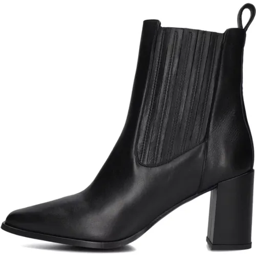 Schwarze Leder Stiefeletten , Damen, Größe: 36 EU - Notre-v - Modalova