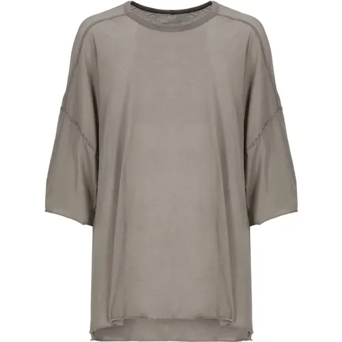 Grey T-shirts and Polos Oversize , male, Sizes: ONE SIZE - Rick Owens - Modalova
