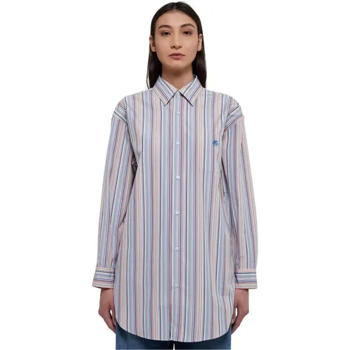 Striped Logo Shirt with Button Closure , female, Sizes: 2XS, S, XS - ETRO - Modalova