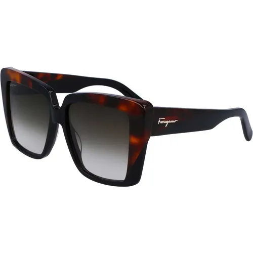 Sunglasses SF1060S,Grey Marble Sunglasses with Grey Shaded - Salvatore Ferragamo - Modalova