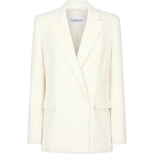 Samt Doppelreiher Blazer Offwhite - Dondup - Modalova