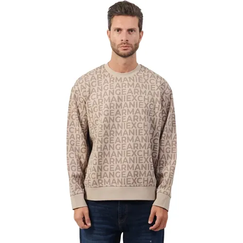 Herren Baumwoll Rundhals Sweatshirt , Herren, Größe: XL - Armani Exchange - Modalova