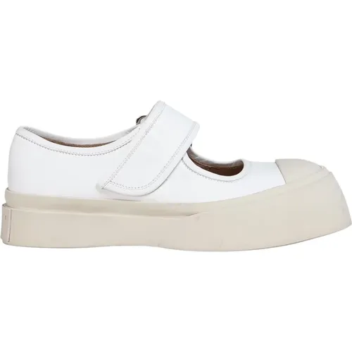 Premium Leder Mary Jane Sneakers , Damen, Größe: 38 EU - Marni - Modalova