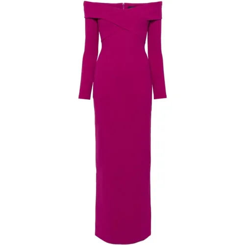 Fuchsia Off-Shoulder Dress , female, Sizes: XS, 2XS, S - Solace London - Modalova