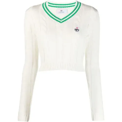 Weiße Pullover , Damen, Größe: S - Chiara Ferragni Collection - Modalova