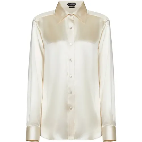 Seiden Weiße Bluse Eleganter Stil - Tom Ford - Modalova