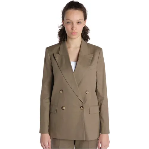 Double-Breasted Linen Cotton Jacket , female, Sizes: S - joseph - Modalova
