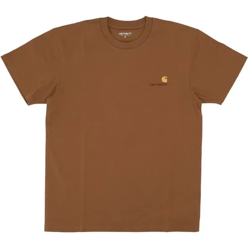 Script Tee mit Besticktem Logo , Herren, Größe: L - Carhartt WIP - Modalova