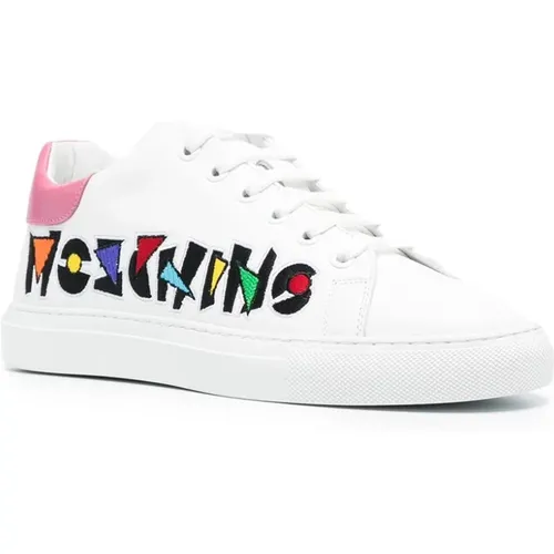 High-Quality Embroidered Logo Sneakers , female, Sizes: 7 UK, 8 UK - Moschino - Modalova