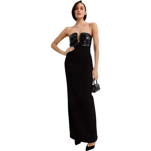 Schwarzes Maxikleid mit Pailletten - Roland Mouret - Modalova