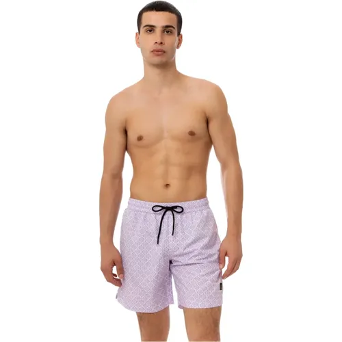 Mittellange elastische Taille Badebekleidung Mikromuster , Herren, Größe: XL - 4Giveness - Modalova