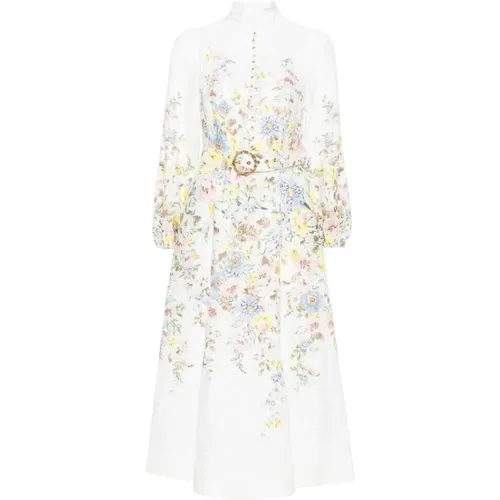 Floral Buttoned Midi Dress , female, Sizes: S - Zimmermann - Modalova