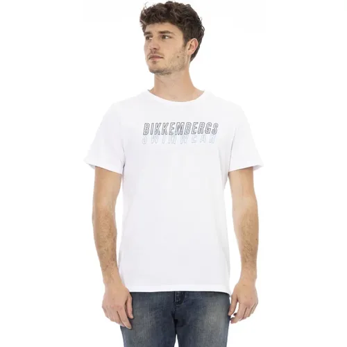 T-Shirt mit Frontdruck - Strandbekleidung , Herren, Größe: L - Bikkembergs - Modalova