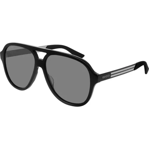 Schwarze/Graue Sonnenbrille Gg0688S , Herren, Größe: 59 MM - Gucci - Modalova