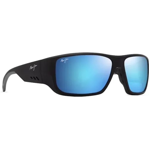 Matt Schwarz Blue Hawaii Sonnenbrille , Herren, Größe: 62 MM - Maui Jim - Modalova