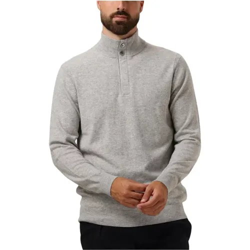 Herren Half Zip Knopf Pullover Sweater , Herren, Größe: M - Profuomo - Modalova