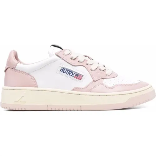 Medalist Sneakers Weiß Rosa Logo Patch , Damen, Größe: 35 EU - Autry - Modalova