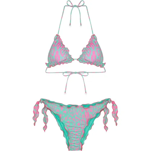 Triangle Bikini UND Verstellbare Knotenslip Frou Frou Spotted - F**k - Modalova