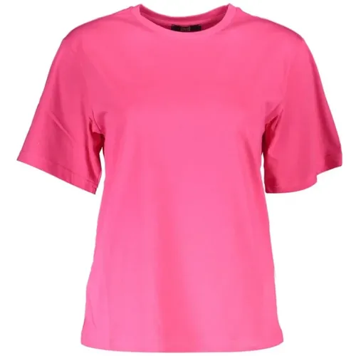 Stilvolles Rosa Logo Tee , Damen, Größe: XS - Cavalli Class - Modalova