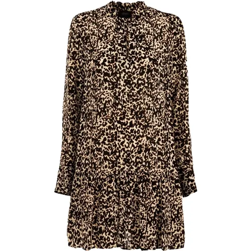 Elegantes Kurzes Kleid Schwarz Animalier - Liu Jo - Modalova