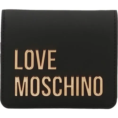 Damen Geldbörse aus Kunstleder mit Metalllogo - Love Moschino - Modalova
