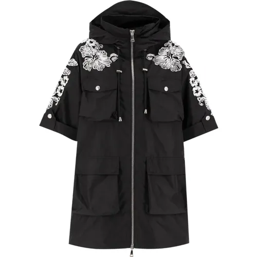 Floral Embroidered Windproof Jacket , female, Sizes: XS, 2XS - Ermanno Scervino - Modalova