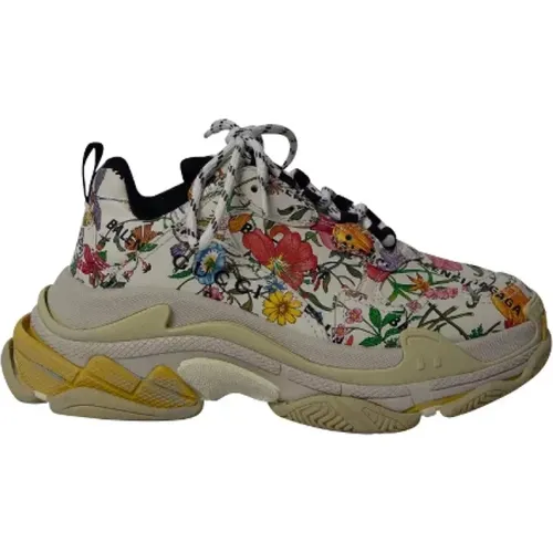 Floral Print Canvas Sneakers , female, Sizes: 4 UK - Gucci Vintage - Modalova