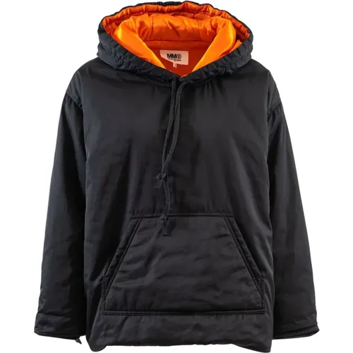 Orange Kontrast Kapuzenjacke mit Kängurutasche , Damen, Größe: 2XS - Maison Margiela - Modalova