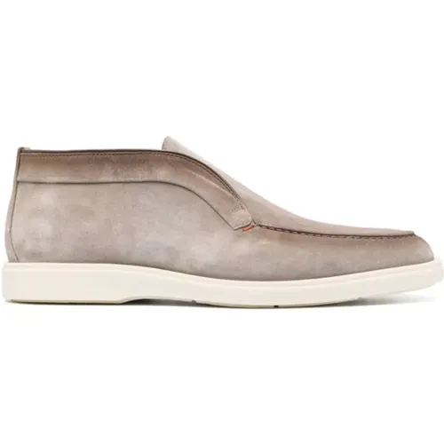 Suede Desert Boots, Leather Business Shoes , male, Sizes: 8 1/2 UK, 7 1/2 UK, 6 1/2 UK, 7 UK - Santoni - Modalova