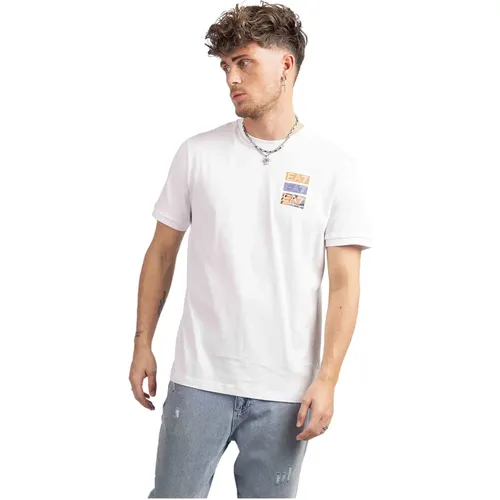 Trendy Triple Logo T-Shirt Weiß , Herren, Größe: L - Emporio Armani - Modalova