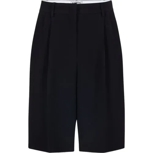Elegante schwarze Bermuda-Shorts , Damen, Größe: XL - Iceberg - Modalova
