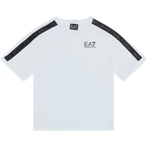 Kurzarm T-Shirt mit Logo Tape , Herren, Größe: S - Emporio Armani EA7 - Modalova