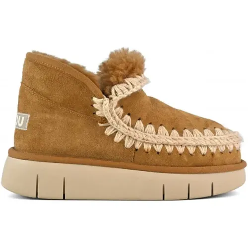 Handmade Sheepskin Sneaker with Crochet Stitching , female, Sizes: 6 UK, 4 UK, 7 UK, 3 UK, 5 UK - Mou - Modalova