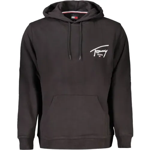 Schwarzer Baumwoll-Hoodie Herrenmode , Herren, Größe: S - Tommy Hilfiger - Modalova