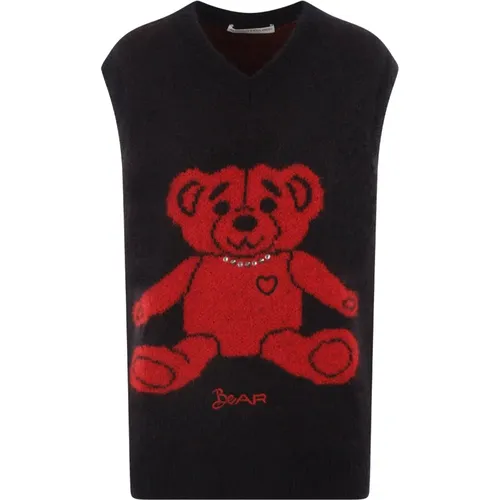 Mohair Bear Intarsia Sweater , female, Sizes: XS - Alessandra Rich - Modalova