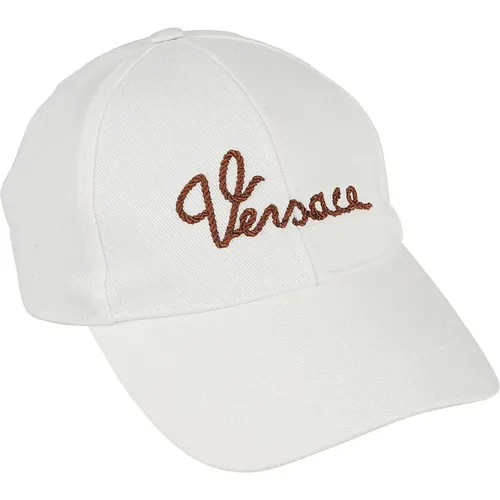 Denim Baseball Cap mit Seilstickerei , Herren, Größe: 57 CM - Versace - Modalova