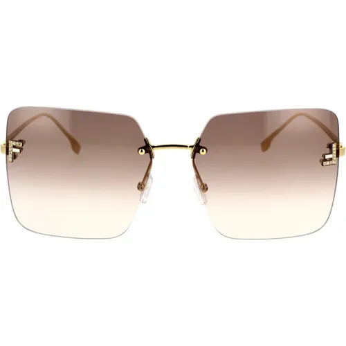 Geometric Glamour Sunglasses , unisex, Sizes: 59 MM - Fendi - Modalova