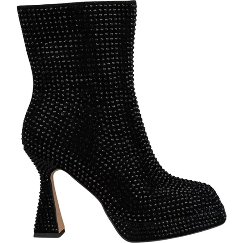 Square Toe Leather Ankle Boots , female, Sizes: 6 UK, 4 UK, 3 UK, 5 UK - Alma en Pena - Modalova