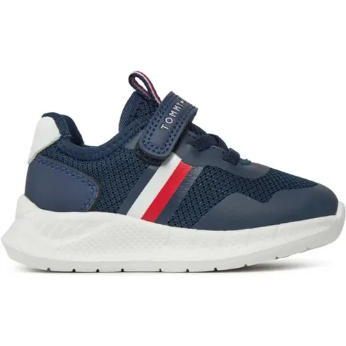 Blaue Laufschuhe Mesh Leder - Tommy Hilfiger - Modalova