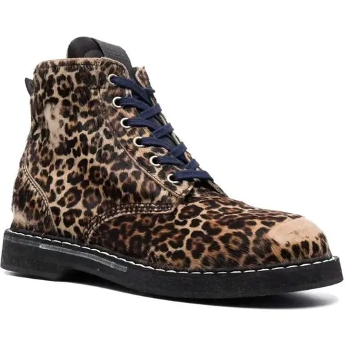 Leopard Lace-Up Boots , female, Sizes: 3 UK - Golden Goose - Modalova