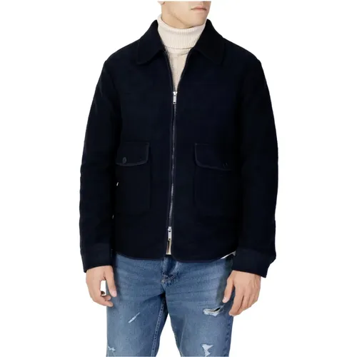 Blaue Klassische Reißverschlussjacke , Herren, Größe: 2XL - Selected Homme - Modalova