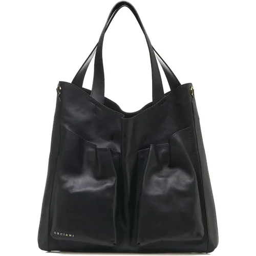 Schwarze Leder-Schultertasche Buys Notturno - Orciani - Modalova