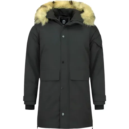 Winter Jacket with Faux Fur Collar - Exclusive Winter Jackets - Pi-9803Z , male, Sizes: M, XS, L, S - Enos - Modalova