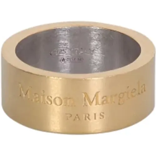 Mattes Finish Gravierter Logo-Bandring , Damen, Größe: L - Maison Margiela - Modalova