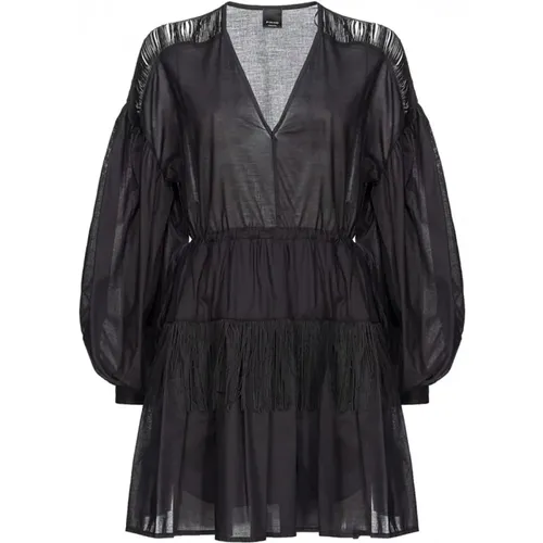 Kurzes Kleid mit Fransen in Schwarz , Damen, Größe: XS - pinko - Modalova